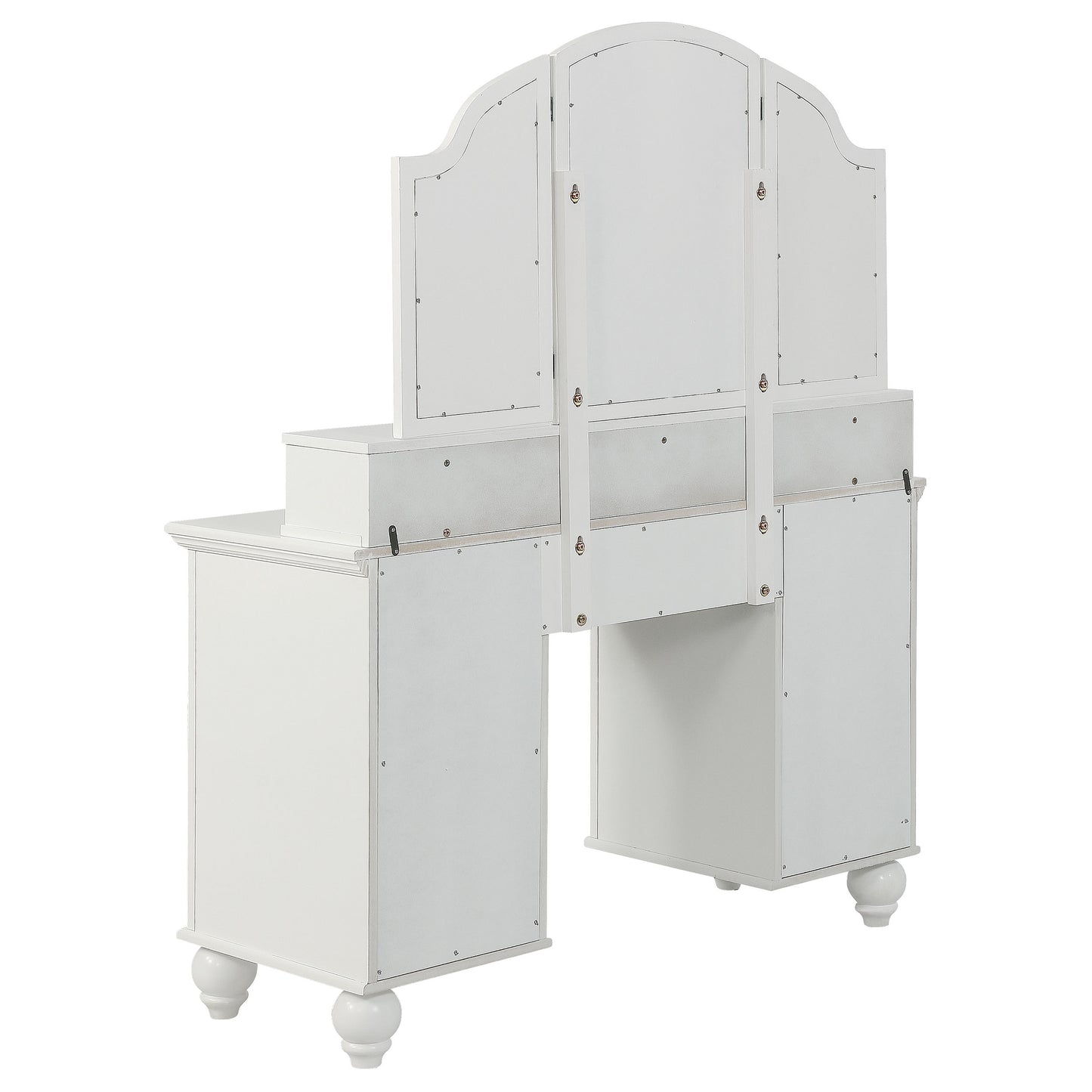 Reinhart Makeup Vanity Table Set White and Beige