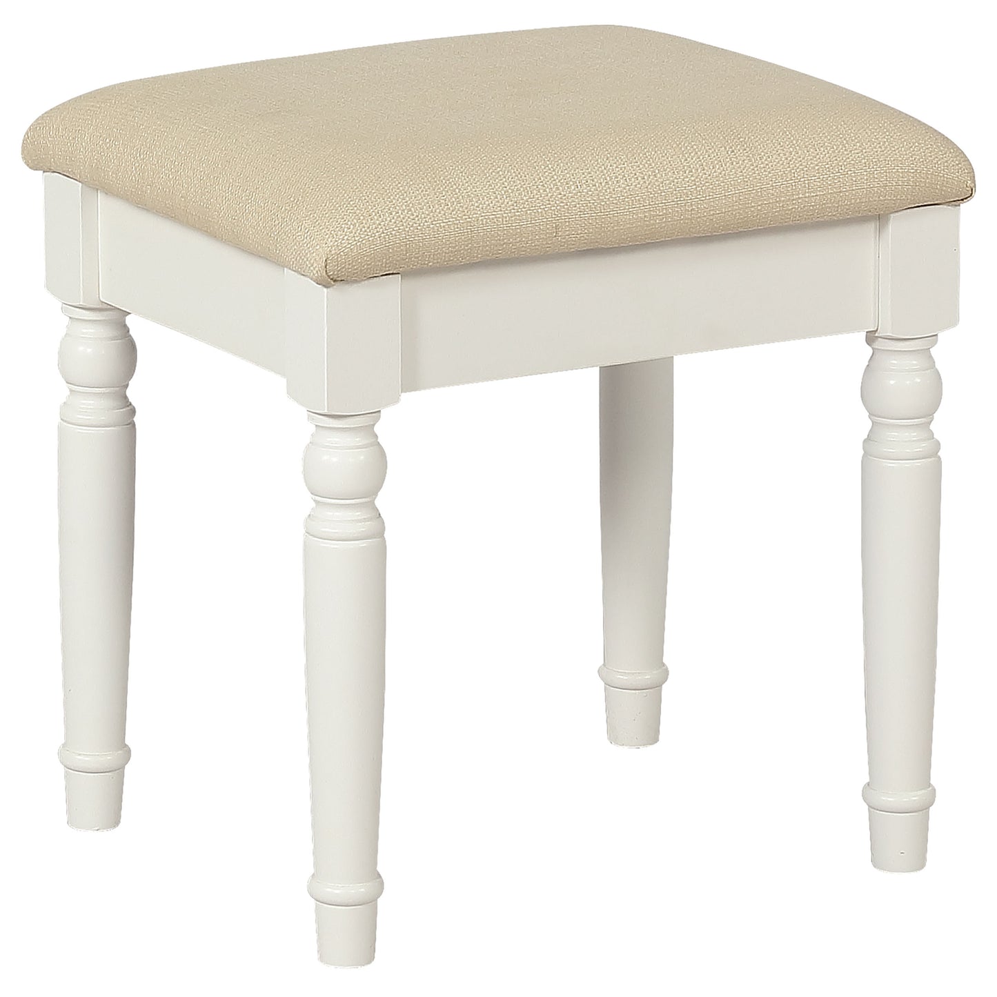 Reinhart Makeup Vanity Table Set White and Beige