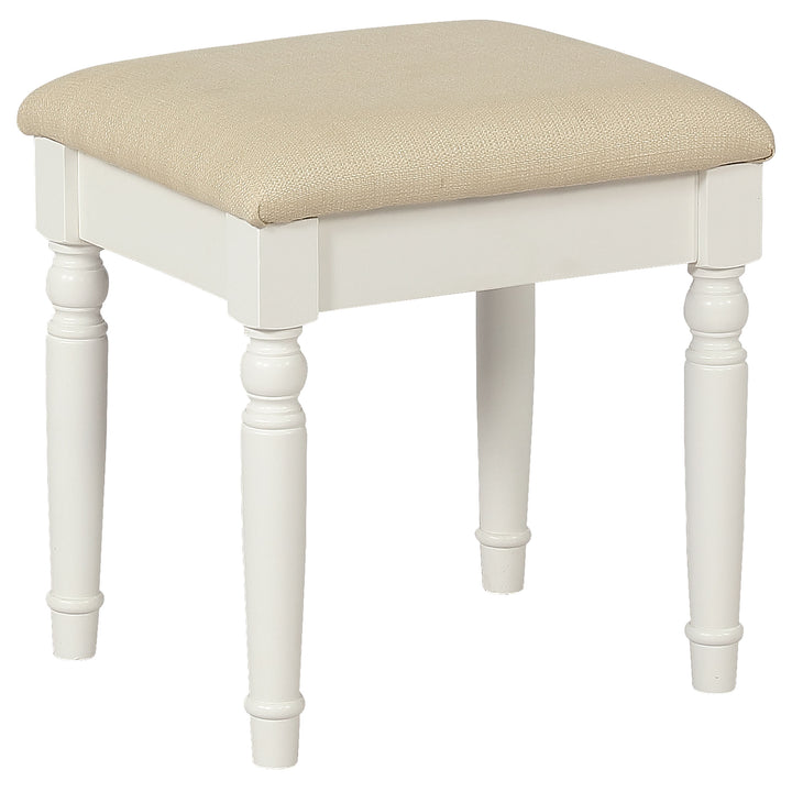 Reinhart Makeup Vanity Table Set White and Beige