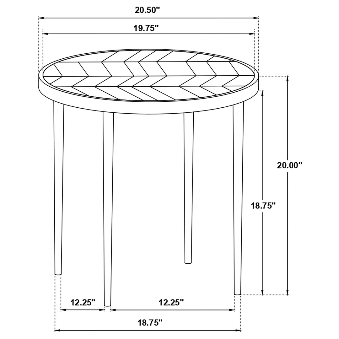 Hayden Metal Round Side Table Natural Mango and Black