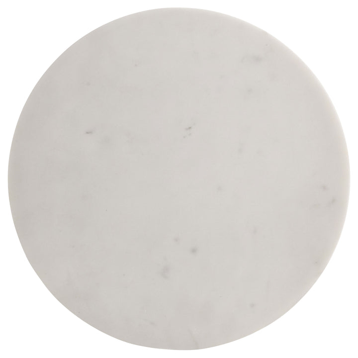 Colette Round Marble Top Side Table White and Dark Grey