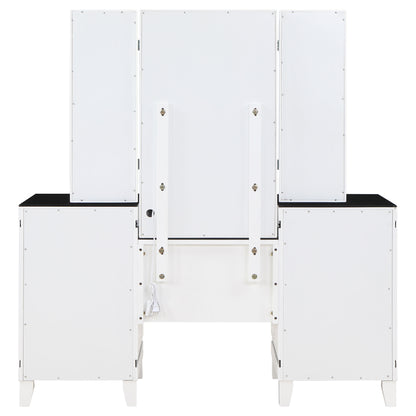 Talei 6-drawer Vanity Set with Lighting Black and White