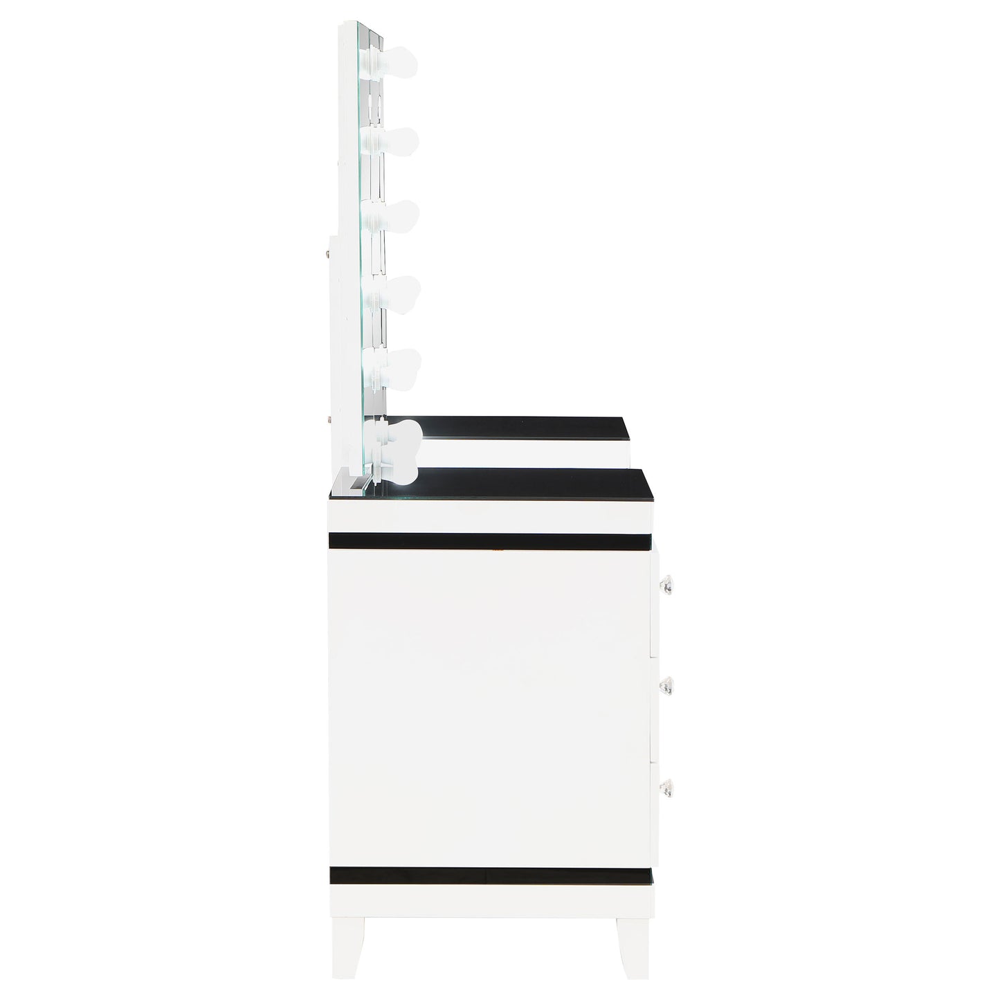 Talei 6-drawer Vanity Set with Lighting Black and White