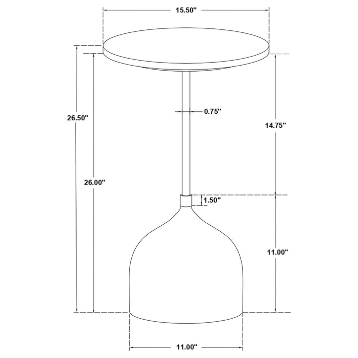 Colima Round Wood Top Side Table Peach