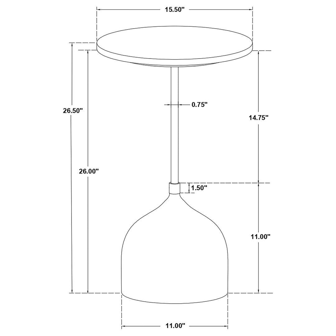 Colima Round Wood Top Side Table Peach