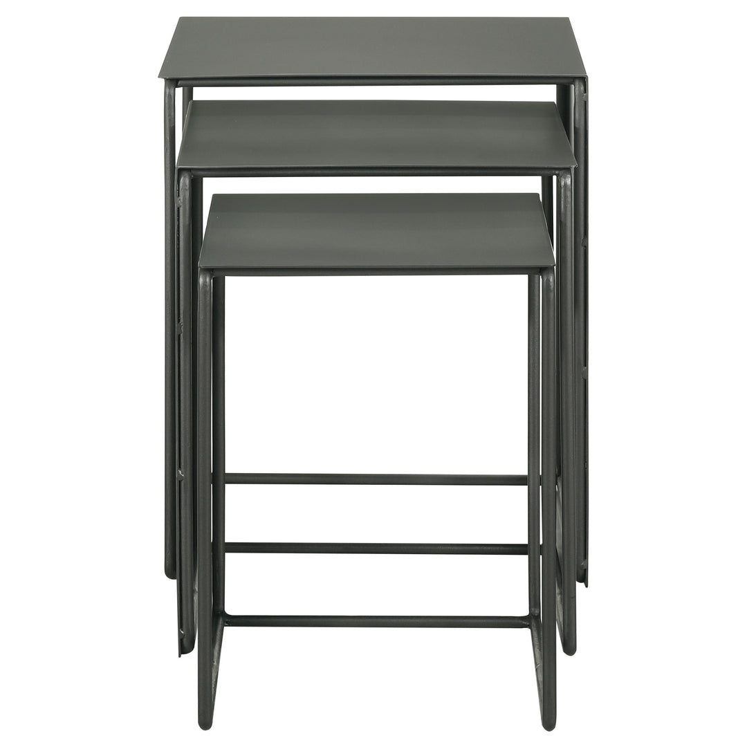 Imez 3-piece Rectangular Metal Nesting Table Grey