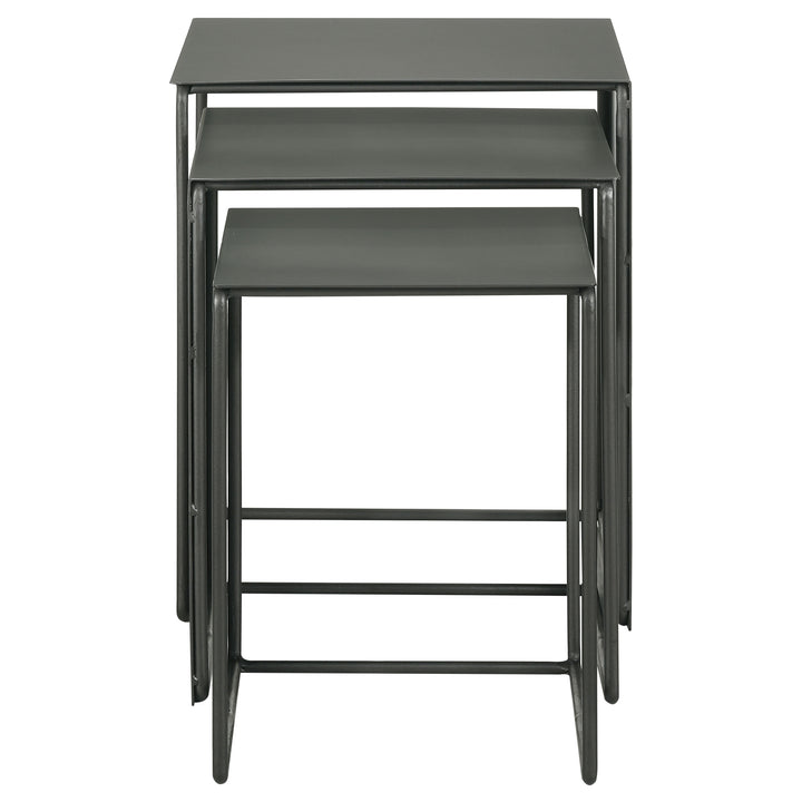 Imez 3-piece Rectangular Metal Nesting Table Grey