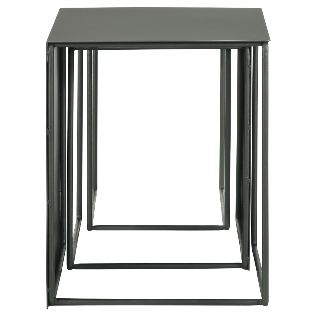 Imez 3-piece Rectangular Metal Nesting Table Grey