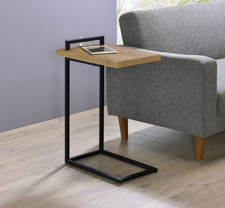 Maxwell C-shaped Accent Table with USB Charging Port