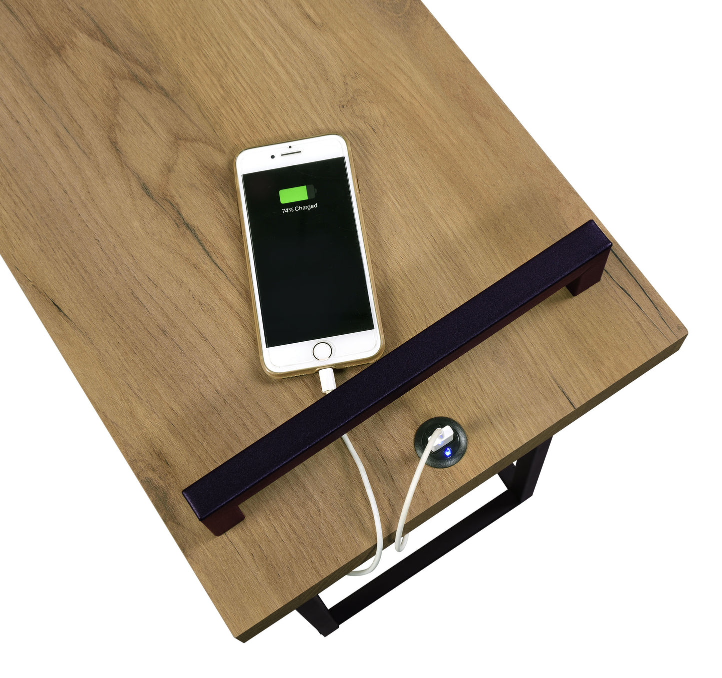 Maxwell C-shaped Accent Table with USB Charging Port