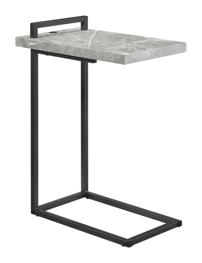 Maxwell C-shaped Accent Table Cement and Gunmetal