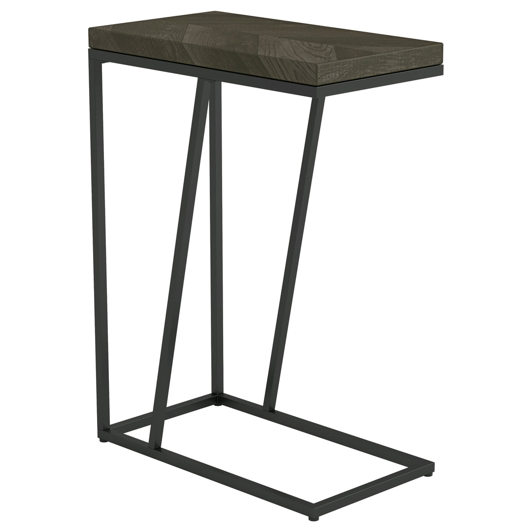 Sergio Chevron Rectangular Accent Table Rustic Grey