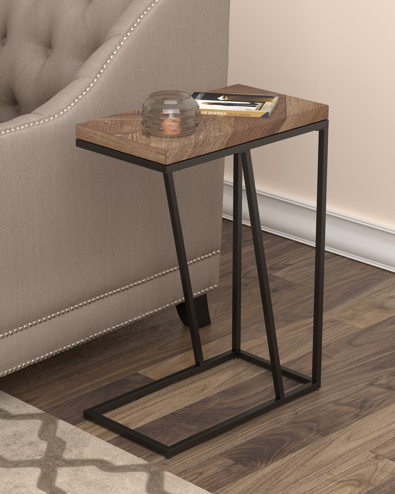 Sergio Chevron Rectangular Accent Table Tobacco