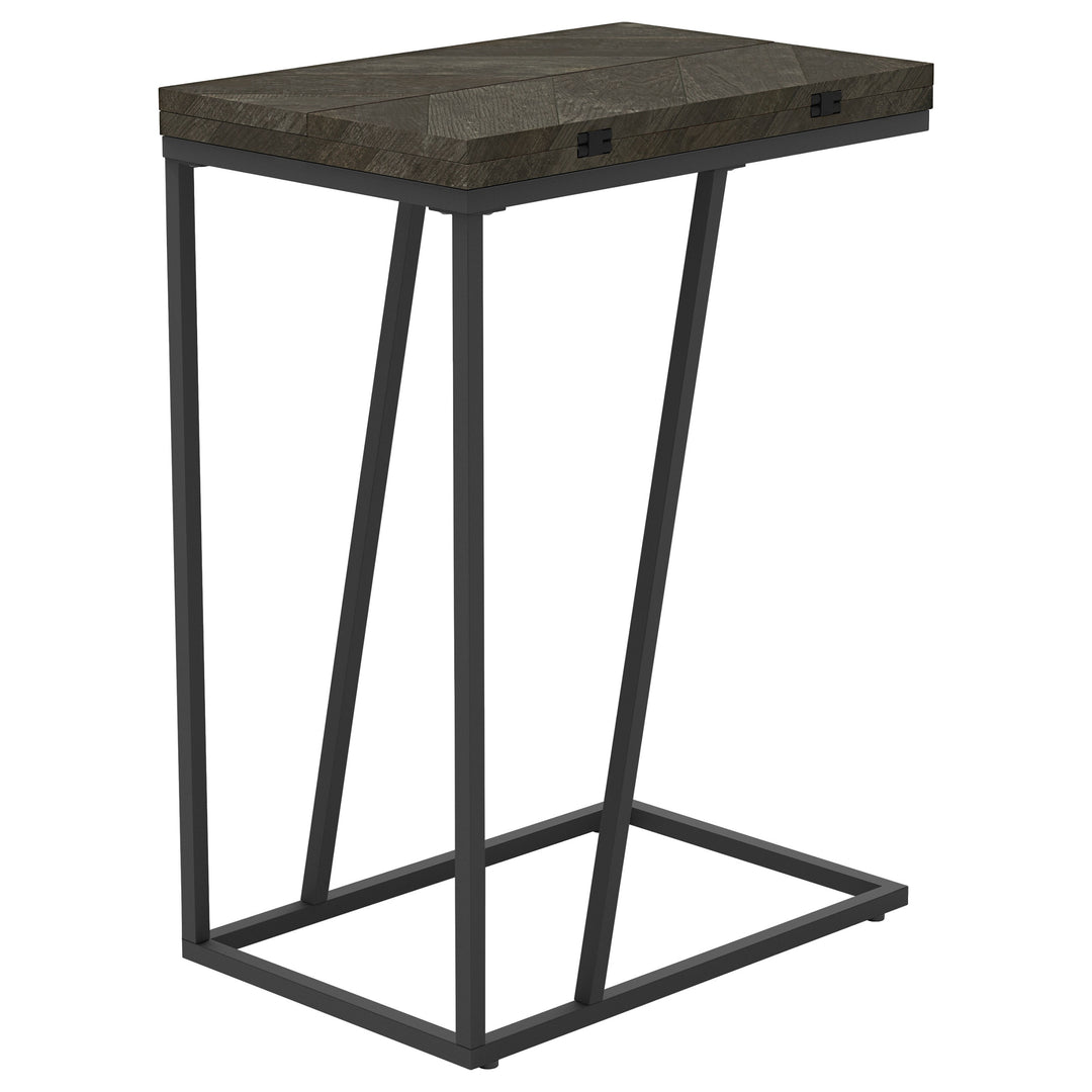 Carly Expandable Chevron Rectangular Accent Table Grey