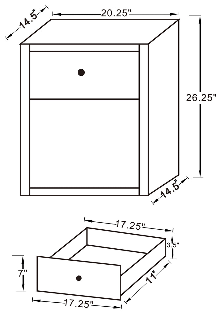 Coquette 1-drawer Rectangular Accent Table Mirror