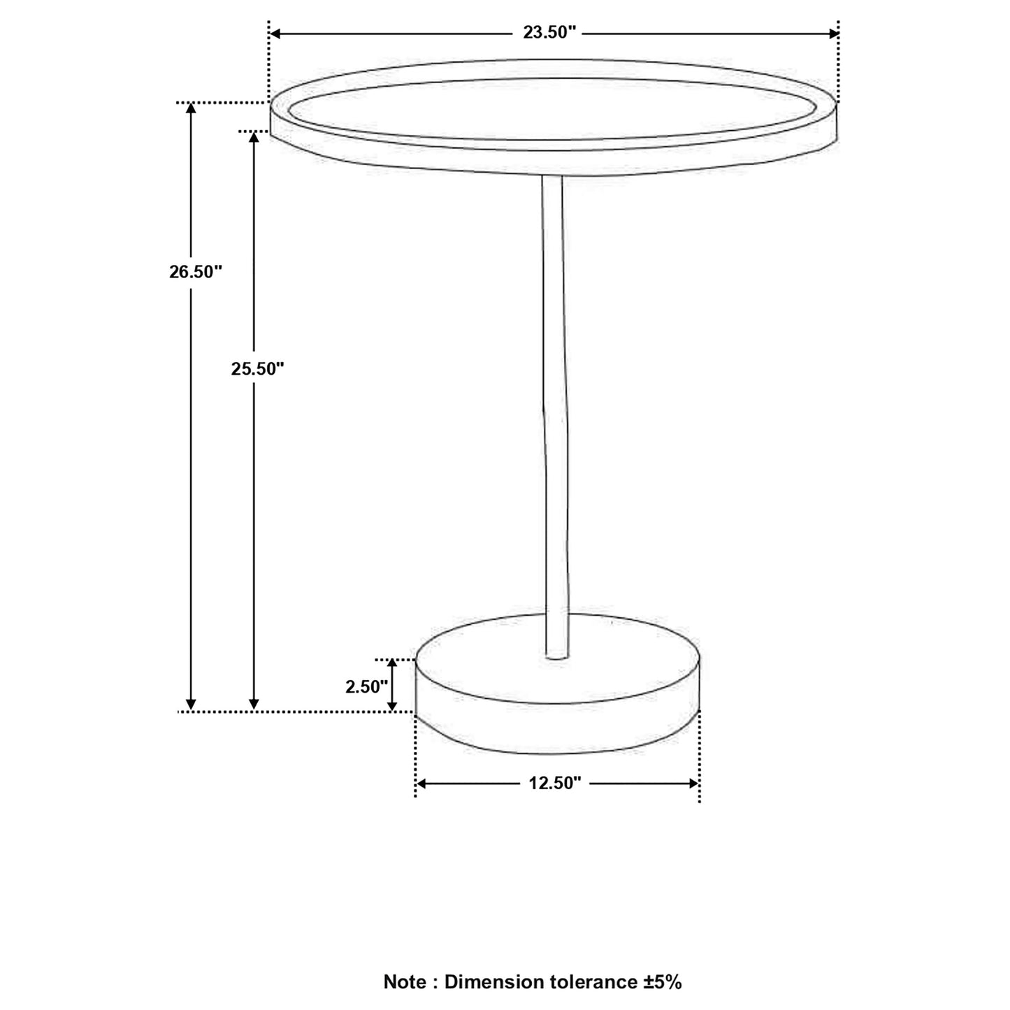 Ginevra Round Wooden Top Accent Table Natural and White