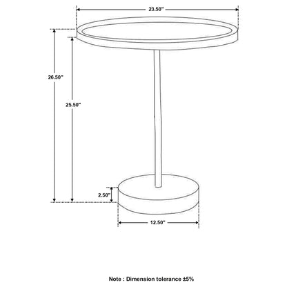 Ginevra Round Wooden Top Accent Table Natural and White