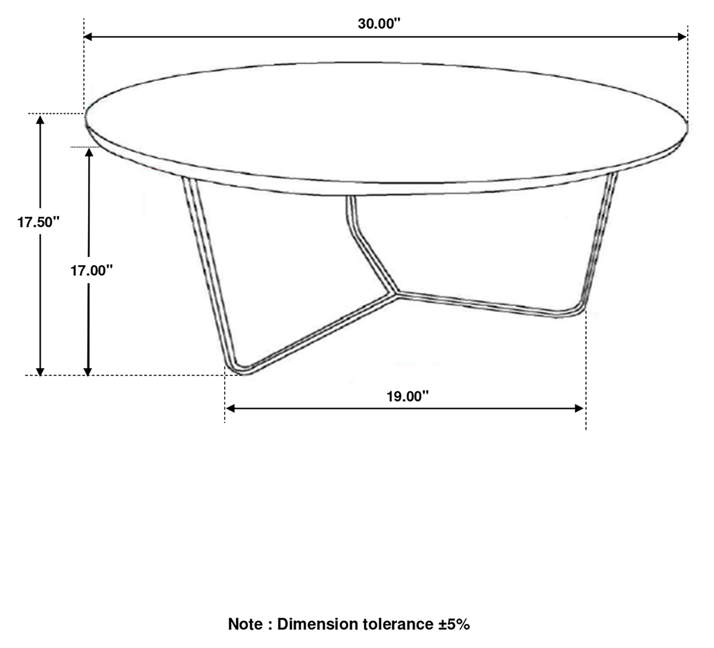 Yaritza Round Accent Table with Triangle Wire Base Natural and Gunmetal