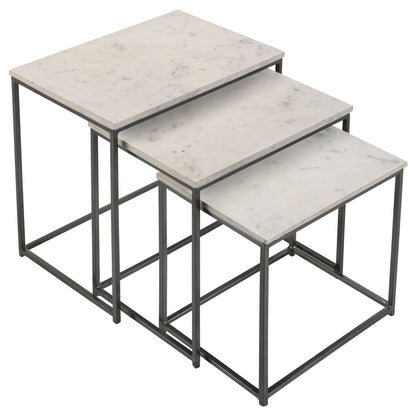 Medora 3-piece Nesting Table with Marble Top