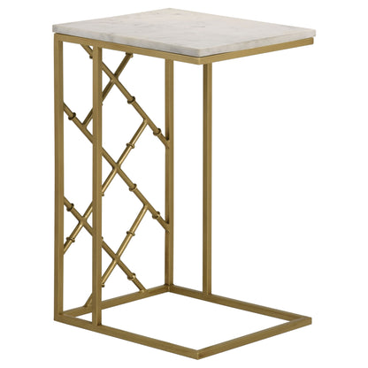 Angeliki Accent Table with Marble Top White