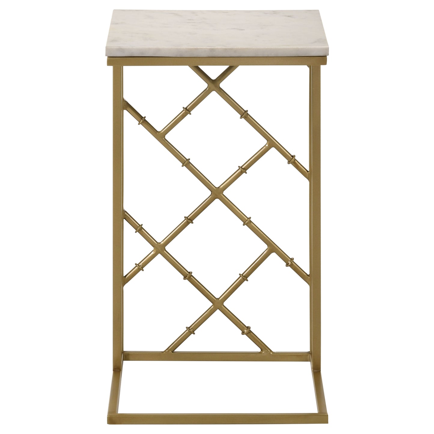 Angeliki Accent Table with Marble Top White