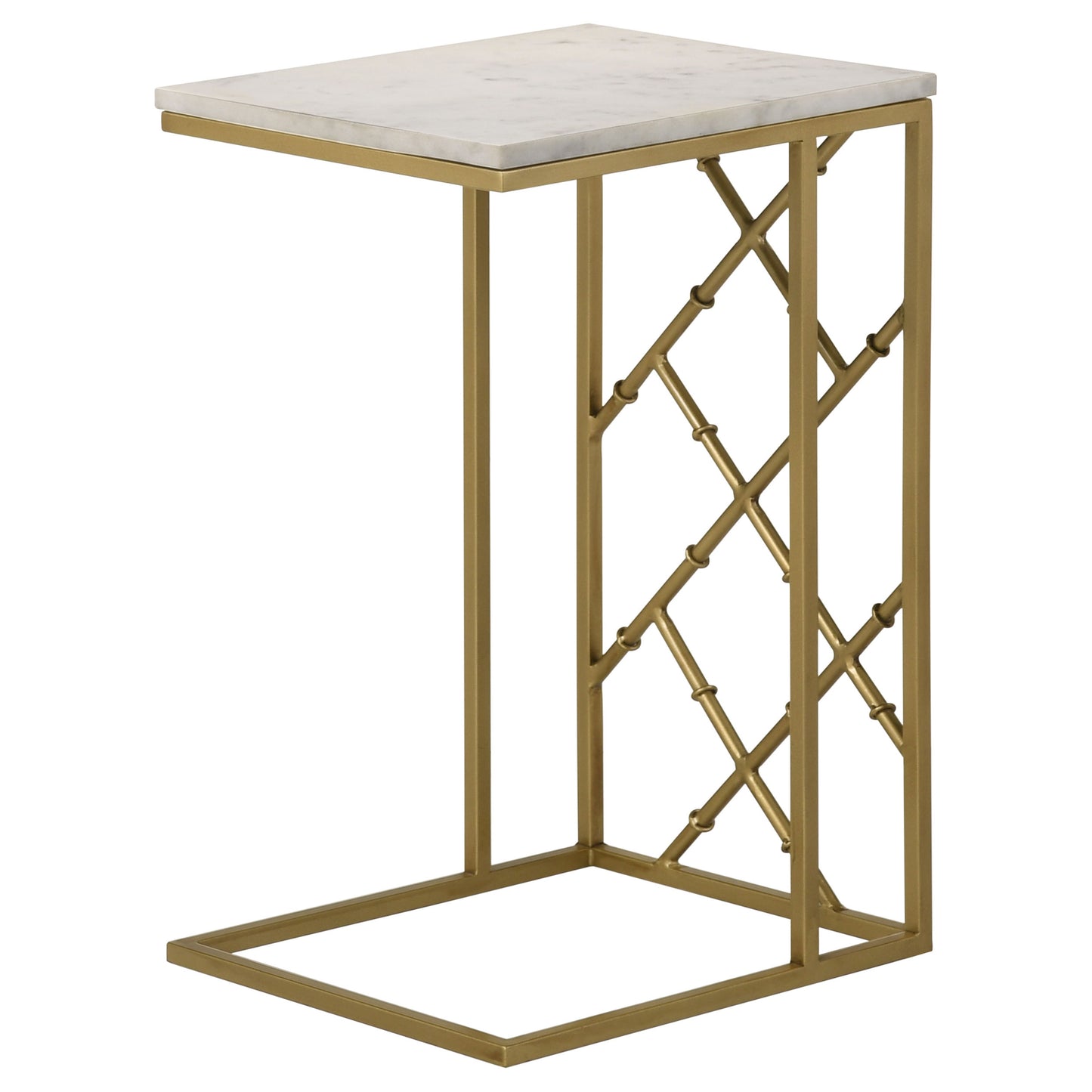 Angeliki Accent Table with Marble Top White