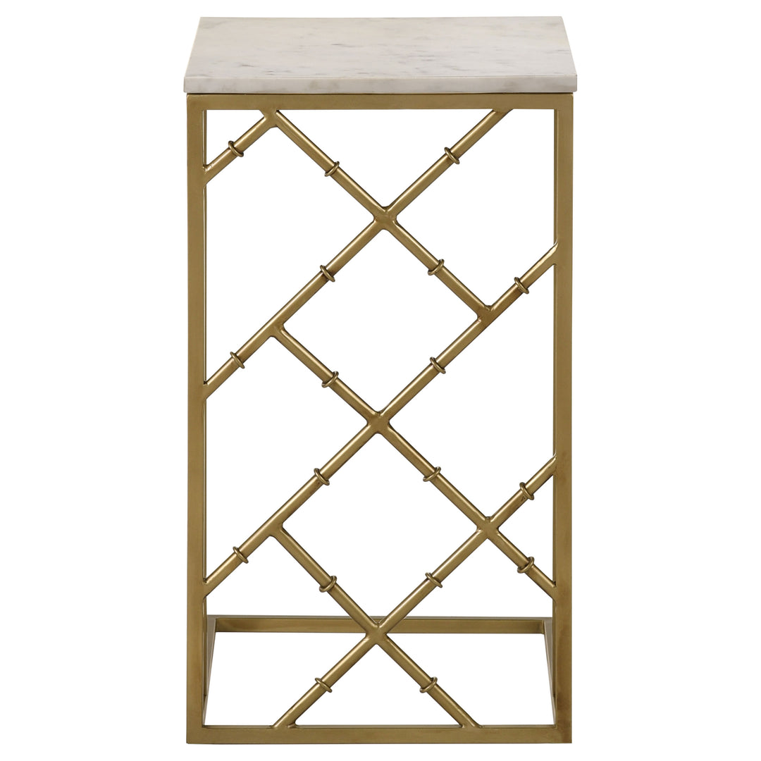 Angeliki Accent Table with Marble Top White