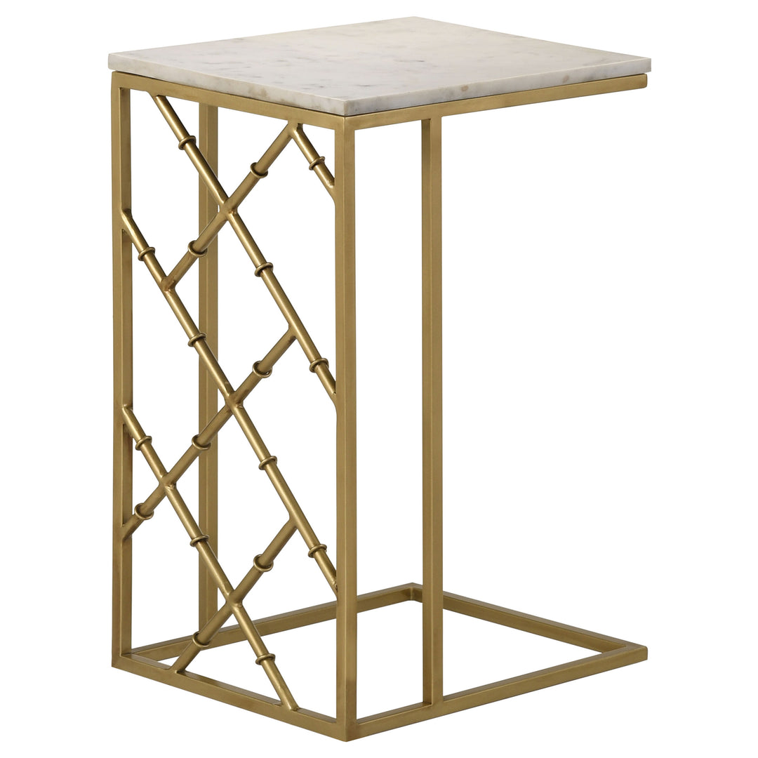 Angeliki Accent Table with Marble Top White