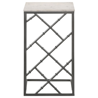 Angeliki Accent Table with Marble Top White