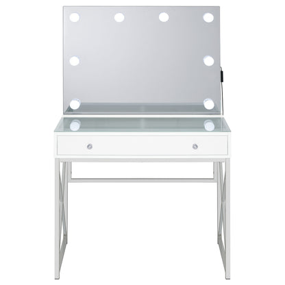 Eliza Vanity Set with Lighting & Stool White and Chrome