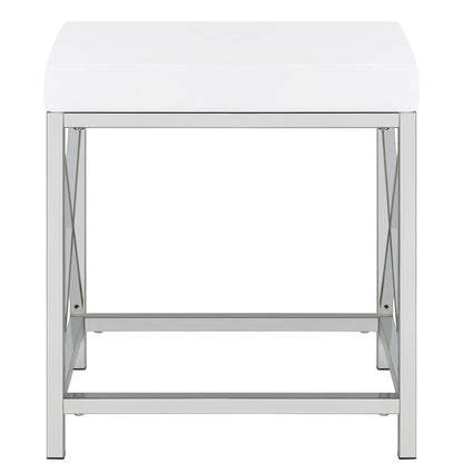 Eliza Vanity Set with Lighting & Stool White and Chrome