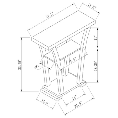 Evanna 2-shelf Console Table Cappuccino