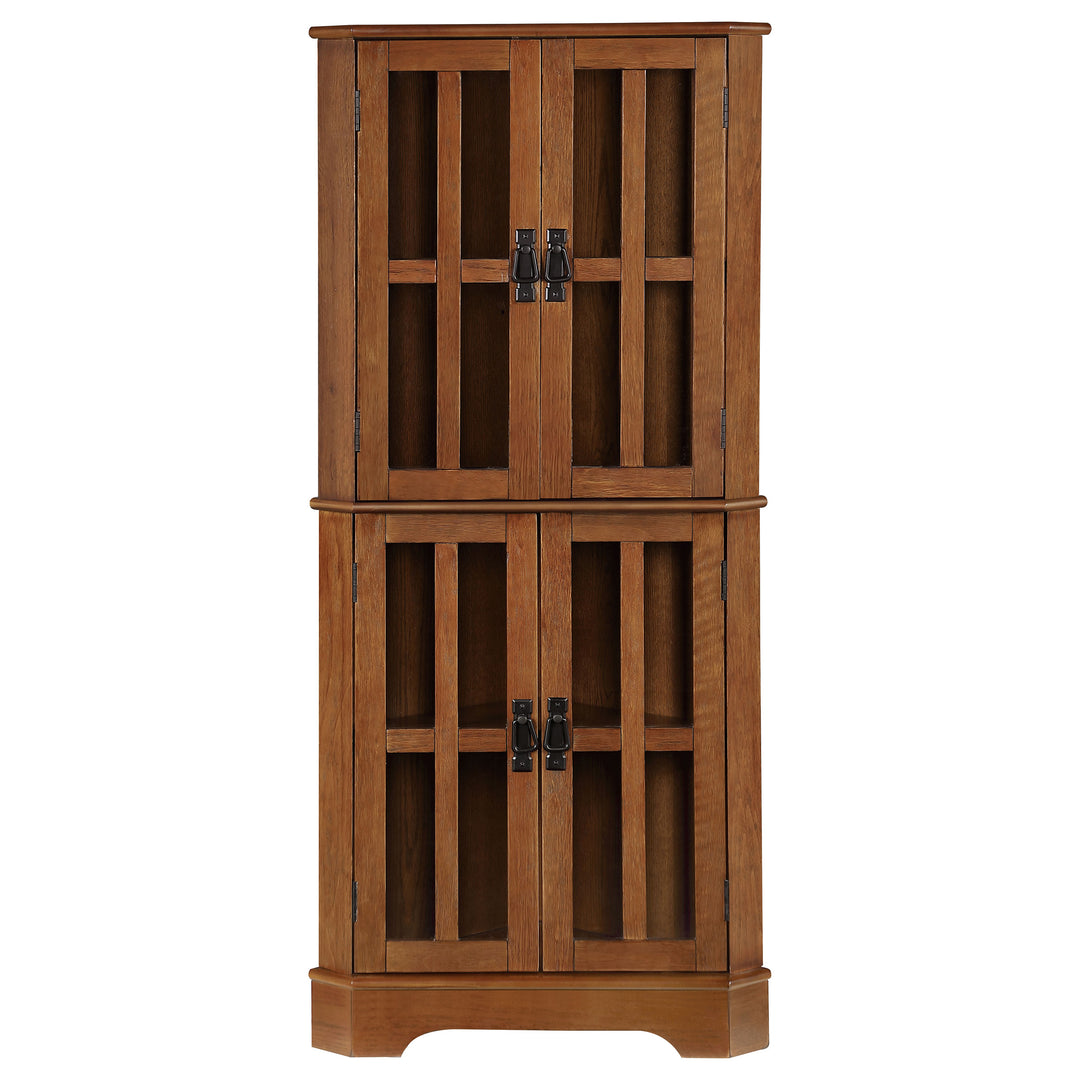 Coreosis 4-shelf Corner Curio Cabinet Golden Brown