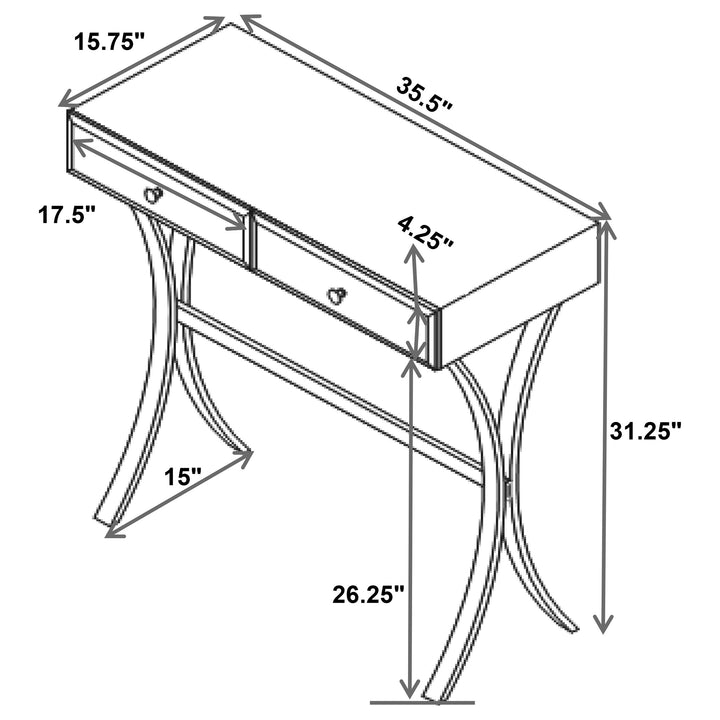 Scilla 2-drawer Console Table Clear Mirror