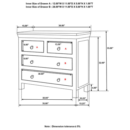 Harper 4-drawer Accent Cabinet Reclaimed Wood