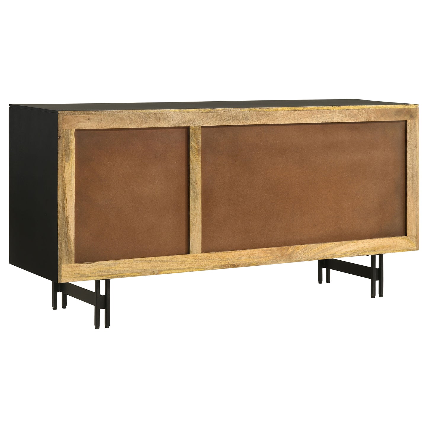 Aminah 3-door Wooden Accent Cabinet Natural and Black