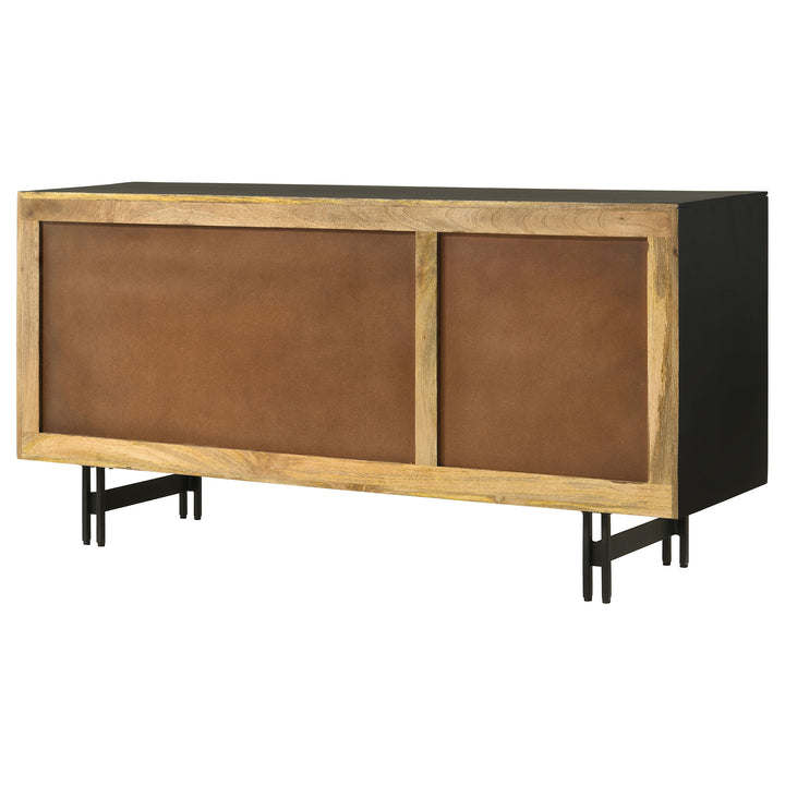 Aminah 3-door Wooden Accent Cabinet Natural and Black