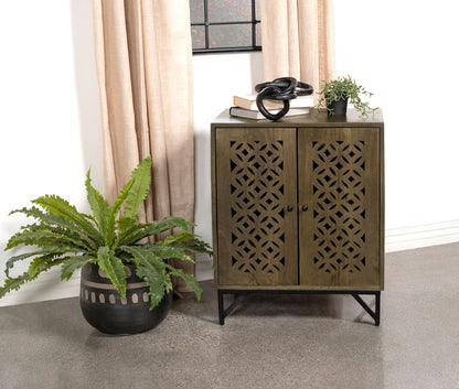 Zaria 2-door Wooden Accent Cabinet Brown