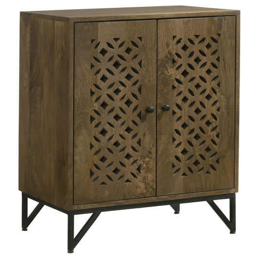 Zaria 2-door Wooden Accent Cabinet Brown