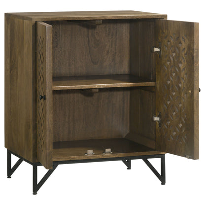 Zaria 2-door Wooden Accent Cabinet Brown