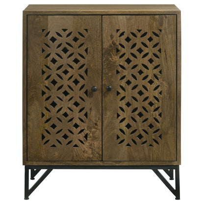 Zaria 2-door Wooden Accent Cabinet Brown