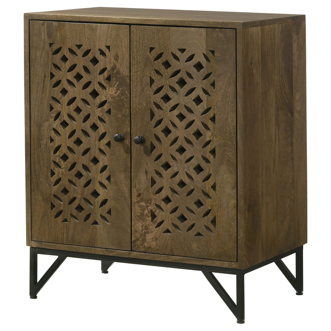 Zaria 2-door Wooden Accent Cabinet Brown