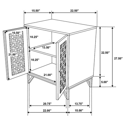 Zaria 2-door Wooden Accent Cabinet Brown