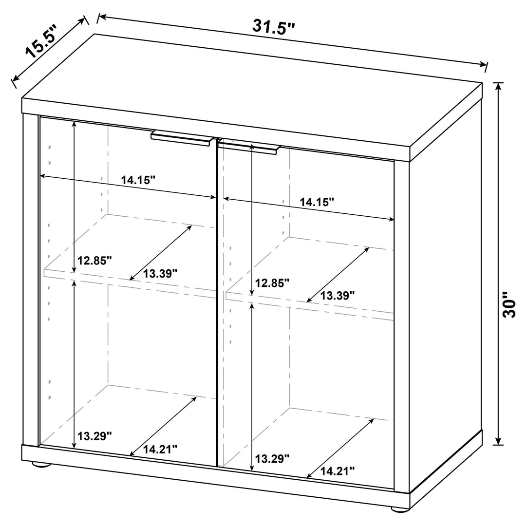 Pepita 2-door Engineered Wood Accent Cabinet with Adjustable Shelves Mango Brown