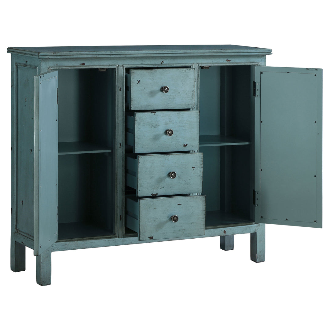 Rue 4-drawer Accent Cabinet Antique Blue