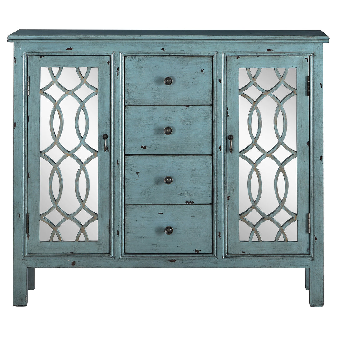 Rue 4-drawer Accent Cabinet Antique Blue