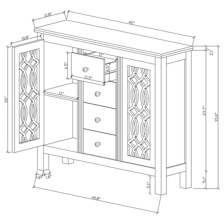 Rue 4-drawer Accent Cabinet Antique Blue