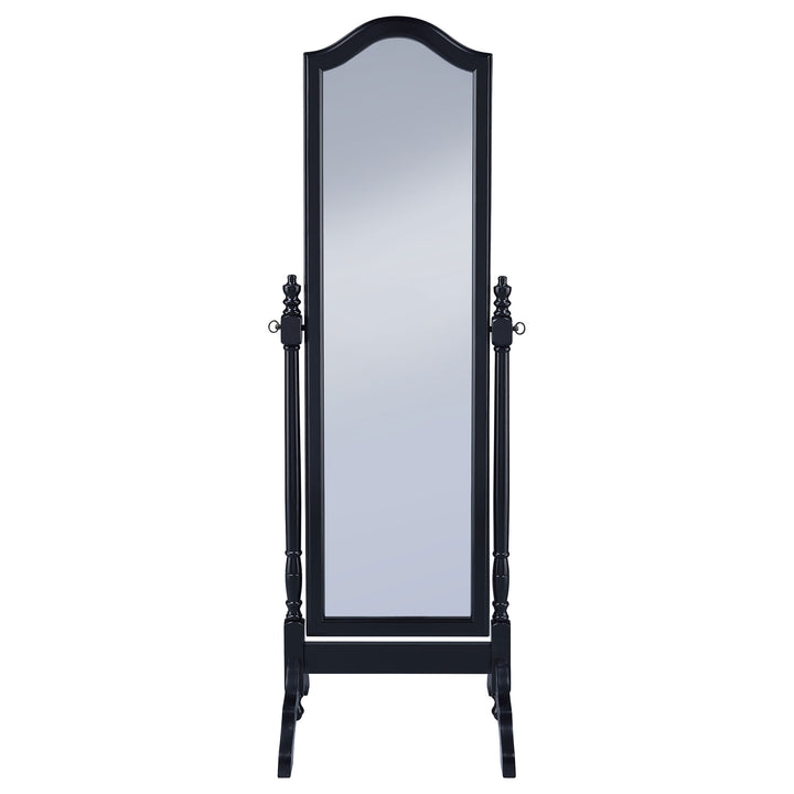 Cabot Rectangular Cheval Mirror with Arched Top Black