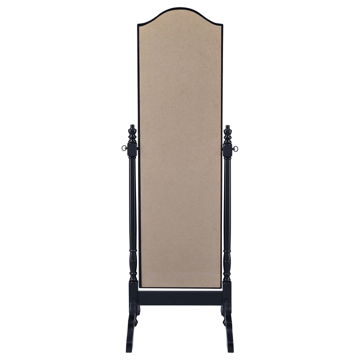 Cabot Rectangular Cheval Mirror with Arched Top Black