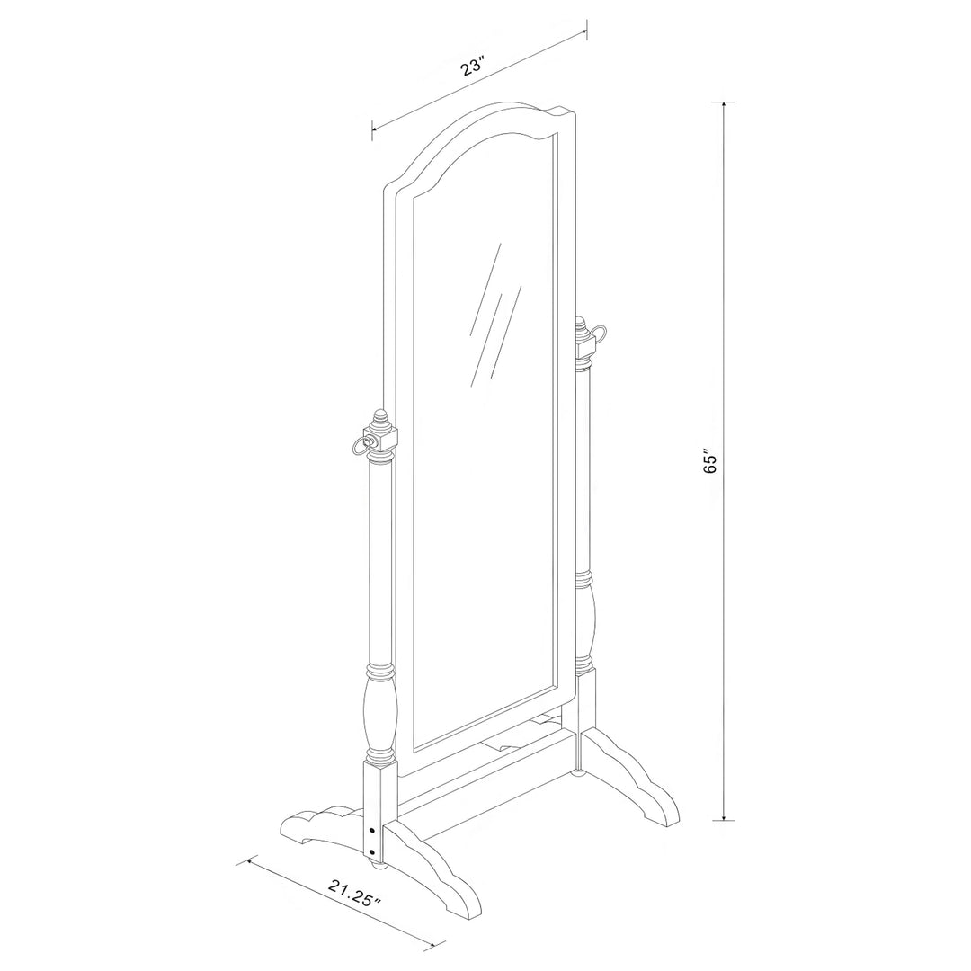 Cabot Rectangular Cheval Mirror with Arched Top Black